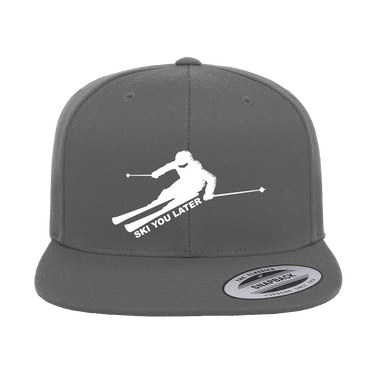 Ski You Later Embroidered Flat Bill Cap